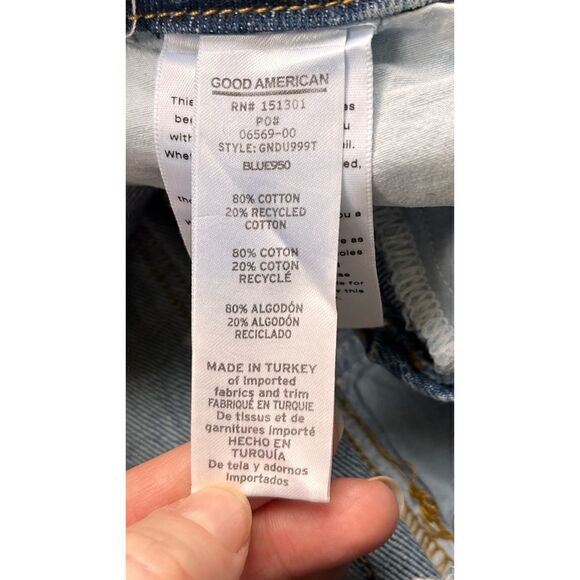 NWT Good American 90’s Duster Straight Leg Jeans in Blue950, Size 4 - Picture 10 of 16